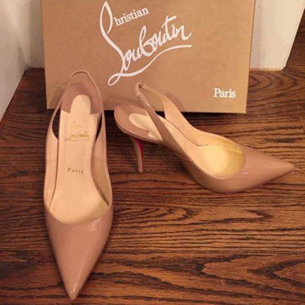 Christian Louboutin Apostrophy Slingback Nude Pump